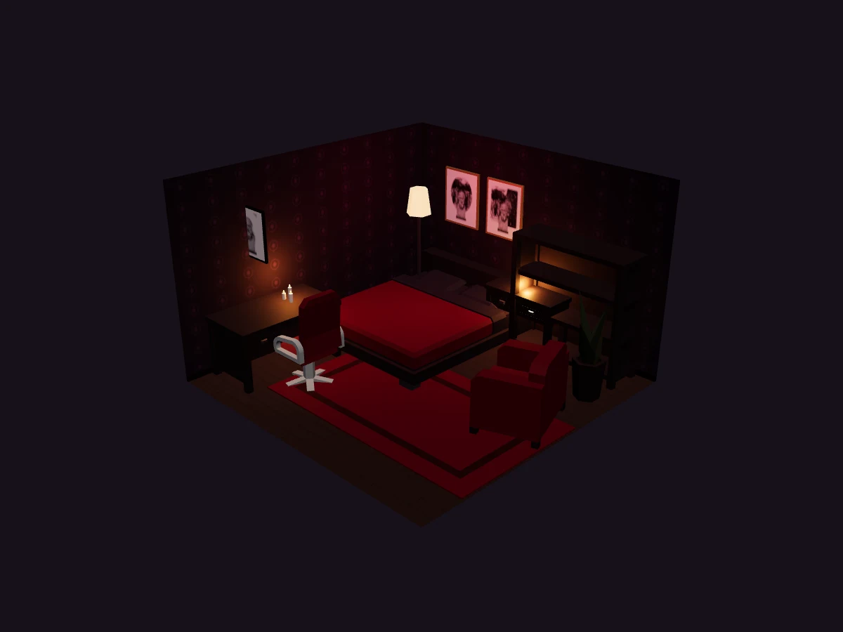 Goth velvet bedroom